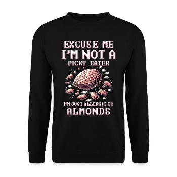 Allergie aux amandes Je suis juste allergique aux amandes - Sweat-shirt Unisexe - noir - Devant - Alina (178cm) & Michal (187cm)