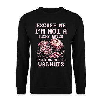 Walnut Allergy I'm Just Allergic To Walnuts - Unisex Sweatshirt - black - Front - Alina (178cm) & Michal (187cm)