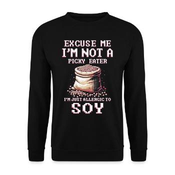 Soy Allergy I'm Just Allergic To Soy - Unisex Sweatshirt - black - Front - Alina (178cm) & Michal (187cm)