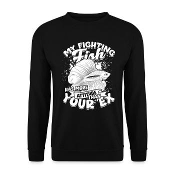 Kampffisch Siamesische Kampffische - Unisex Pullover - Schwarz - Vorne - Alina (178cm) & Michal (187cm)