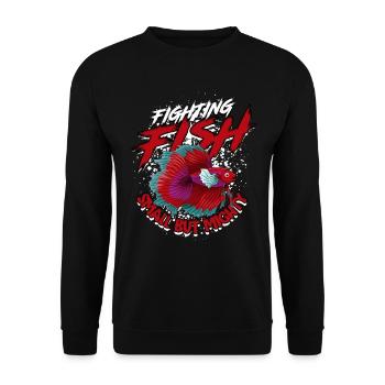 Kampffisch Siamesische Kampffische - Unisex Pullover - Schwarz - Vorne - Alina (178cm) & Michal (187cm)