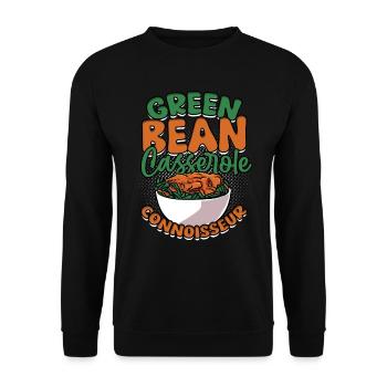 Grüner Bohnenauflauf Green Bean Casserole - Unisex Sweatshirt - black - Front - Alina (178cm) & Michal (187cm)