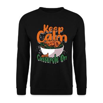 Grüner Bohnenauflauf Green Bean Casserole - Unisex Sweatshirt - black - Front - Alina (178cm) & Michal (187cm)