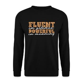 Gebärdensprache Fluent In Silence - Unisex Pullover - Schwarz - Vorne - Alina (178cm) & Michal (187cm)