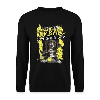 Flyball A Day Spend Flyball Is A Good Day - Unisex Sweatshirt - black - Front - Alina (178cm) & Michal (187cm)