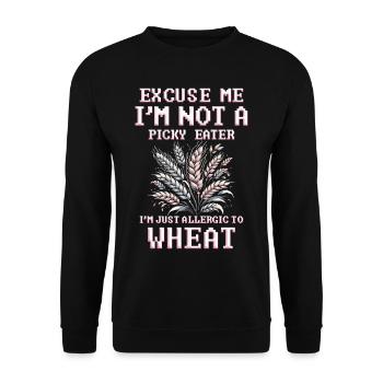 Wheat Allergy I'm Just Allergic To Wheat - Unisex Sweatshirt - black - Front - Alina (178cm) & Michal (187cm)