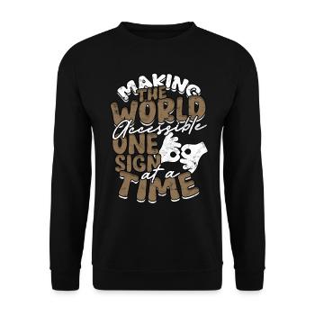 ASL Sign Language Interpreter - Unisex Sweatshirt - black - Front - Alina (178cm) & Michal (187cm)