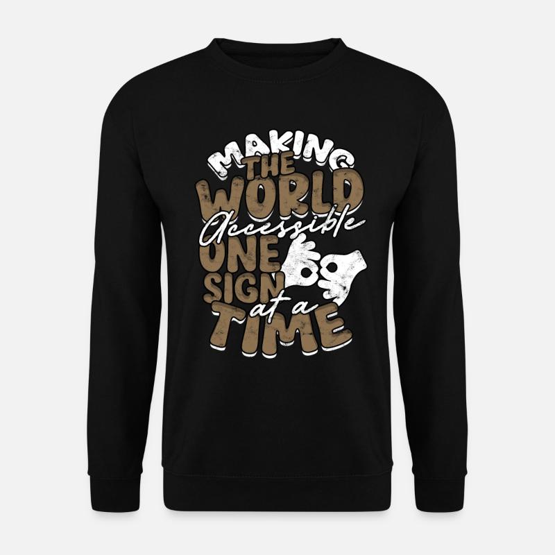 ASL Sign Language Interpreter - Unisex Sweatshirt - black