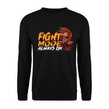 Kampffisch Kampffische Fight Mode Always On - Unisex Pullover - Schwarz - Vorne - Alina (178cm) & Michal (187cm)