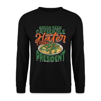 Grüner Bohnenauflauf Green Bean Casserole - Unisex Sweatshirt - black - Front - Alina (178cm) & Michal (187cm)
