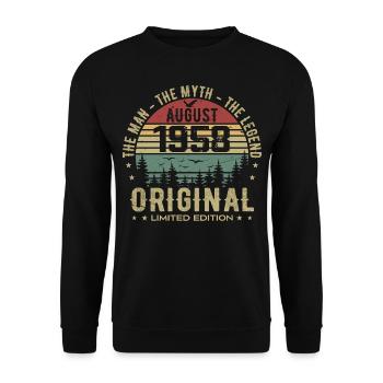 Legend Since Aug 1958 Birthday Gift 1958 - Unisex Sweatshirt - black - Front - Alina (178cm) & Michal (187cm)