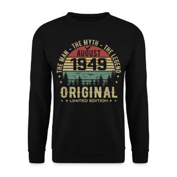 Legend Since Aug 1949 Birthday Gift 1949 - Unisex Sweatshirt - black - Front - Alina (178cm) & Michal (187cm)
