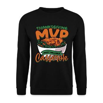 Grüner Bohnenauflauf Green Bean Casserole - Unisex Sweatshirt - black - Front - Alina (178cm) & Michal (187cm)