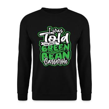 Grüner Bohnenauflauf Green Bean Casserole - Unisex Sweatshirt - black - Front - Alina (178cm) & Michal (187cm)