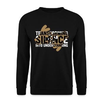 Interprète en langue des signes ASL - Sweat-shirt Unisexe - noir - Devant - Alina (178cm) & Michal (187cm)