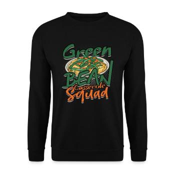 Grüner Bohnenauflauf Green Bean Casserole - Unisex Sweatshirt - black - Front - Alina (178cm) & Michal (187cm)