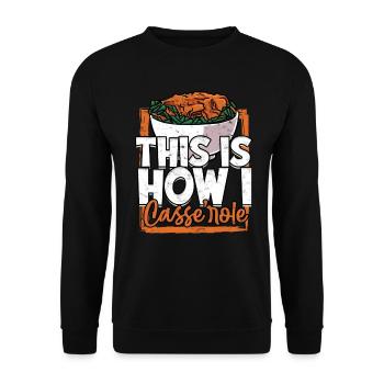 Grüner Bohnenauflauf Green Bean Casserole - Unisex Sweatshirt - black - Front - Alina (178cm) & Michal (187cm)