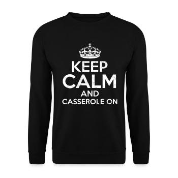 Grüner Bohnenauflauf Green Bean Casserole - Unisex Sweatshirt - black - Front - Alina (178cm) & Michal (187cm)