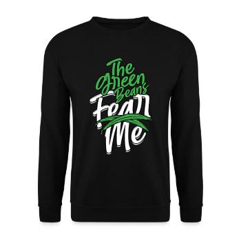 Grüner Bohnenauflauf Green Bean Casserole - Unisex Sweatshirt - black - Front - Alina (178cm) & Michal (187cm)