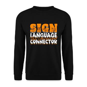 ASL Sign Language Interpreter - Unisex Sweatshirt - black - Front - Alina (178cm) & Michal (187cm)