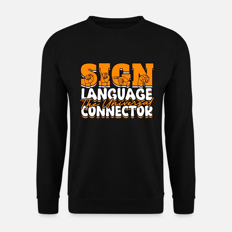 ASL Sign Language Interpreter - Unisex Sweatshirt - black