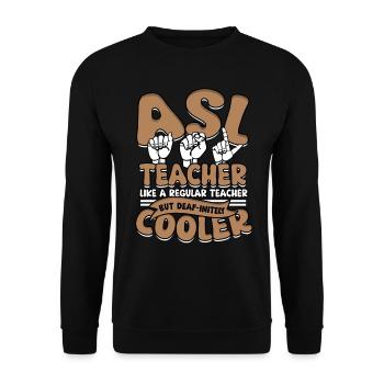 ASL Sign Language Interpreter - Unisex Sweatshirt - black - Front - Alina (178cm) & Michal (187cm)
