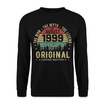 Légende Depuis Août 1999 Cadeau Anniversaire 1999 - Sweat-shirt Unisexe - noir - Devant - Alina (178cm) & Michal (187cm)