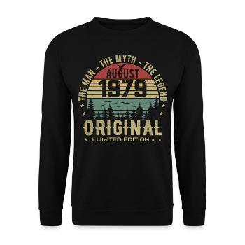 Légende Depuis Août 1979 Cadeau Anniversaire 1979 - Sweat-shirt Unisexe - noir - Devant - Alina (178cm) & Michal (187cm)