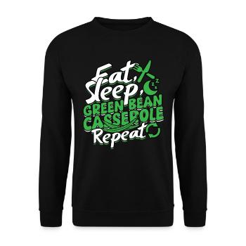 Grüner Bohnenauflauf Green Bean Casserole - Unisex Sweatshirt - black - Front - Alina (178cm) & Michal (187cm)