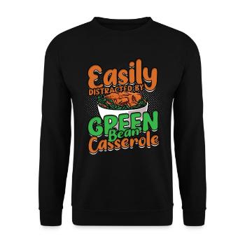 Grüner Bohnenauflauf Green Bean Casserole - Unisex Sweatshirt - black - Front - Alina (178cm) & Michal (187cm)