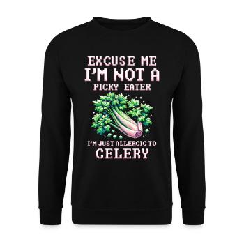 Celery Allergy I'm Just Allergic To Celery - Unisex Sweatshirt - black - Front - Alina (178cm) & Michal (187cm)