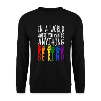 ASL Dolmetscher Gebärdensprache - Unisex Pullover - Schwarz - Vorne - Alina (178cm) & Michal (187cm)