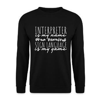 ASL Sign Language Interpreter - Unisex Sweatshirt - black - Front - Alina (178cm) & Michal (187cm)