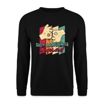 ASL Sign Language Interpreter - Unisex Sweatshirt - black - Front - Alina (178cm) & Michal (187cm)