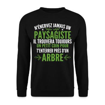 Landschaftsgärtner und Gärtner Geschenk Humor - Unisex Pullover - Schwarz - Vorne - Alina (178cm) & Michal (187cm)