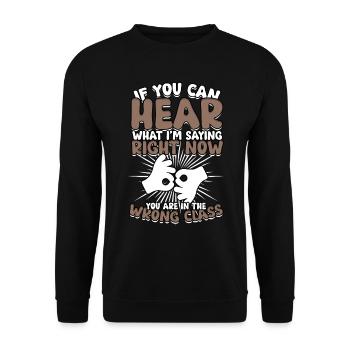 ASL Sign Language Interpreter - Unisex Sweatshirt - black - Front - Alina (178cm) & Michal (187cm)