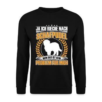 Sheep poodle Yes I smell like a herding poodle - Unisex Sweatshirt - black - Front - Alina (178cm) & Michal (187cm)