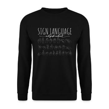 ASL Sign Language Interpreter - Unisex Sweatshirt - black - Front - Alina (178cm) & Michal (187cm)