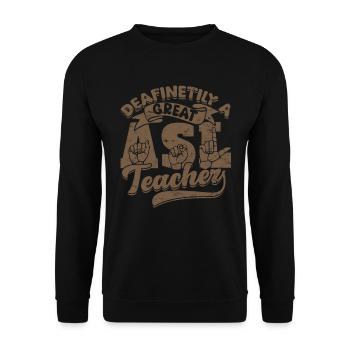 ASL Dolmetscher Gebärdensprache - Unisex Pullover - Schwarz - Vorne - Alina (178cm) & Michal (187cm)