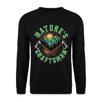 Lumberjack Woodsman Nature's Craftsman - Unisex Sweatshirt - black - Front - Alina (178cm) & Michal (187cm)