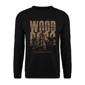 Holzfäller Baumfäller Waldarbeiter - Unisex Pullover - Schwarz - Vorne - Alina (178cm) & Michal (187cm)