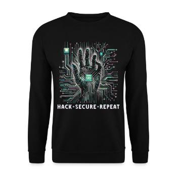 Penetration Tester Hack Secure Repeat - Unisex Sweatshirt - black - Front - Alina (178cm) & Michal (187cm)