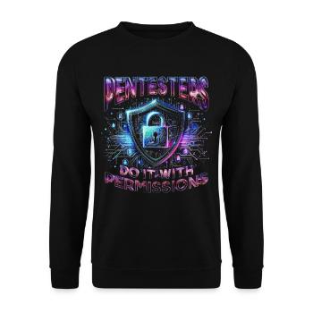 Pénétrationstesteur Pentesters faire avec permission - Sweat-shirt Unisexe - noir - Devant - Alina (178cm) & Michal (187cm)