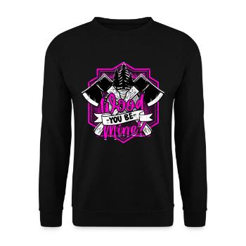 Bûcheron Lumberjack Wood Tu es à moi ? - Sweat-shirt Unisexe - noir - Devant - Alina (178cm) & Michal (187cm)