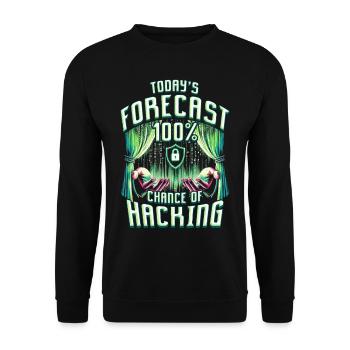 Testeur d’intrusion 100 % de chance de piratage - Sweat-shirt Unisexe - noir - Devant - Alina (178cm) & Michal (187cm)