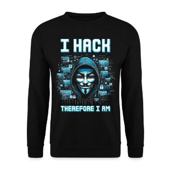 Penetrationstester I hack, therefore I am - Unisex Sweatshirt - black - Front - Alina (178cm) & Michal (187cm)