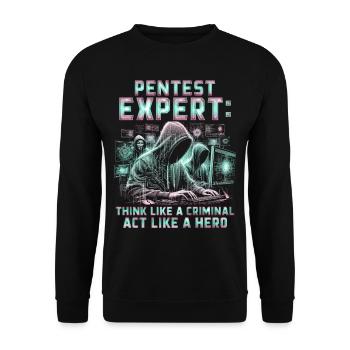 Penetrationstester Penetration Tester - Unisex Pullover - Schwarz - Vorne - Alina (178cm) & Michal (187cm)