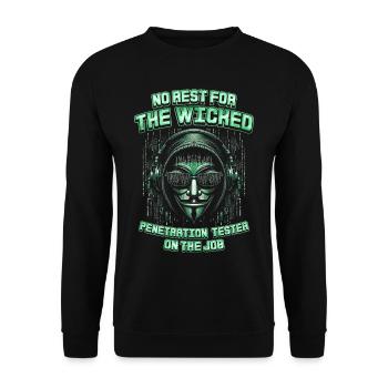 Penetrationstester Penetration Tester - Unisex Pullover - Schwarz - Vorne - Alina (178cm) & Michal (187cm)