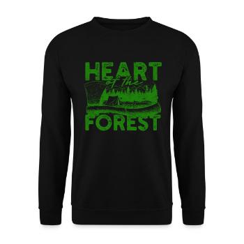 Lumberjack Tree Cutter Heart of the forest - Unisex Sweatshirt - black - Front - Alina (178cm) & Michal (187cm)