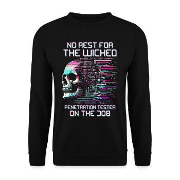 Penetrationstester Penetration Tester - Unisex Pullover - Schwarz - Vorne - Alina (178cm) & Michal (187cm)